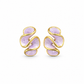 Lilac Swirl Gold-Tone Stud Earrings