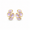Lilac Swirl Gold-Tone Stud Earrings