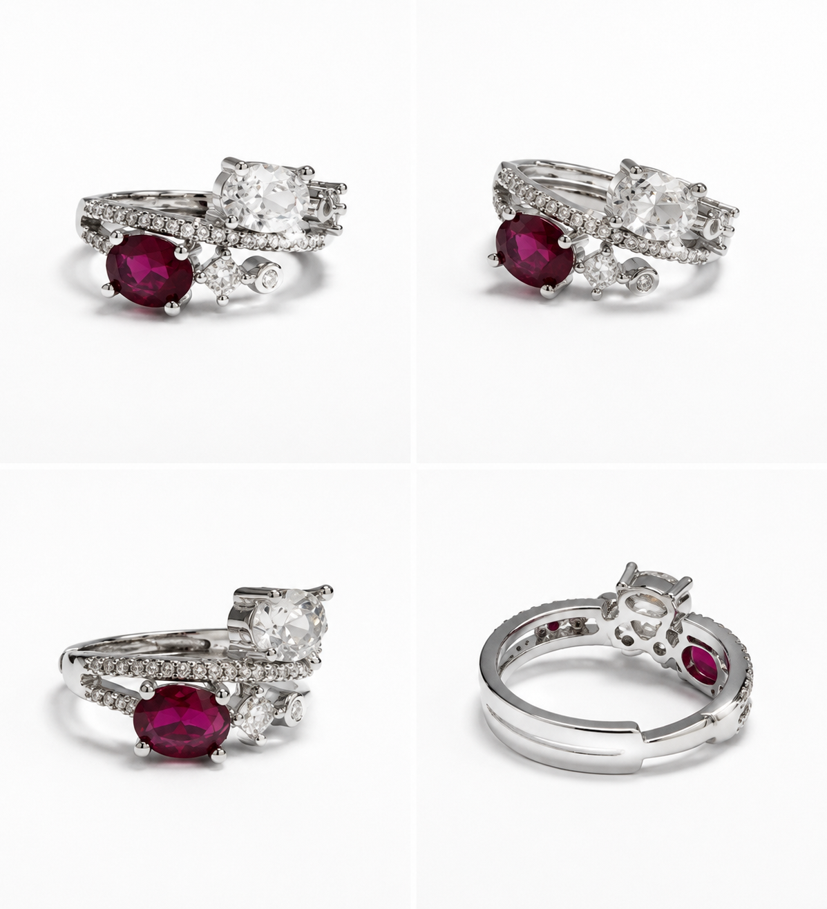 Silver-Tone Flash Zircon Ring