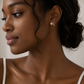 Silver Needle Zircon Flower Earrings