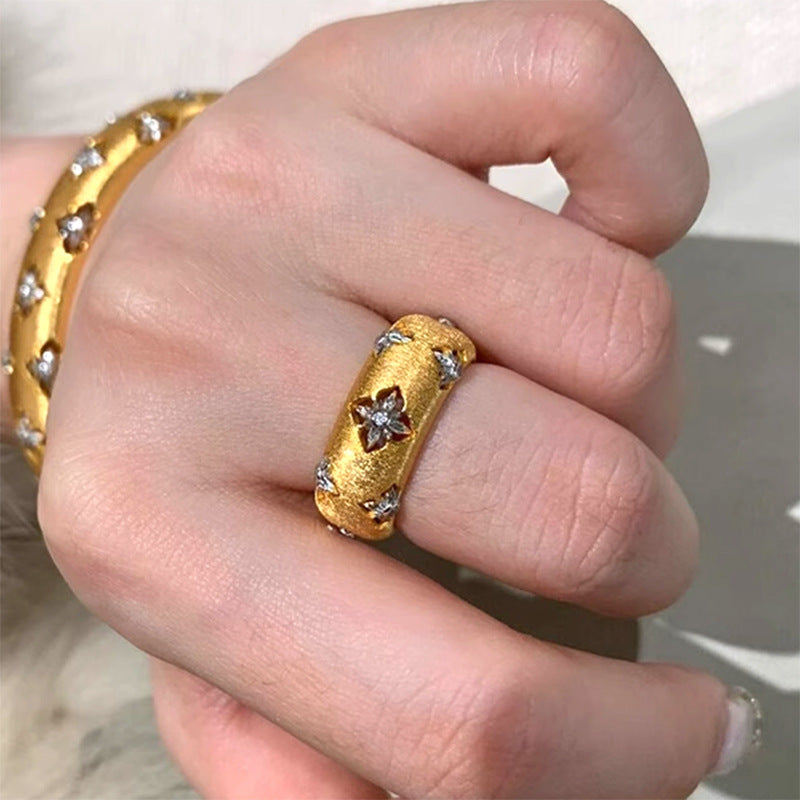 Gold-Tone Clover Ring