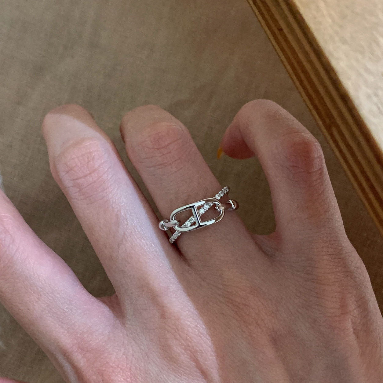 Elegant Silver-Tone Ring
