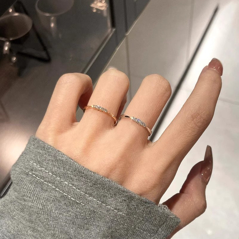 Silver-Tone Zircon Ring