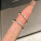 Silver-Tone Zircon Ring