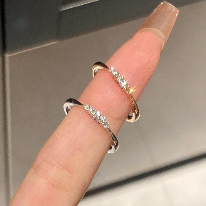 Silver-Tone Zircon Ring