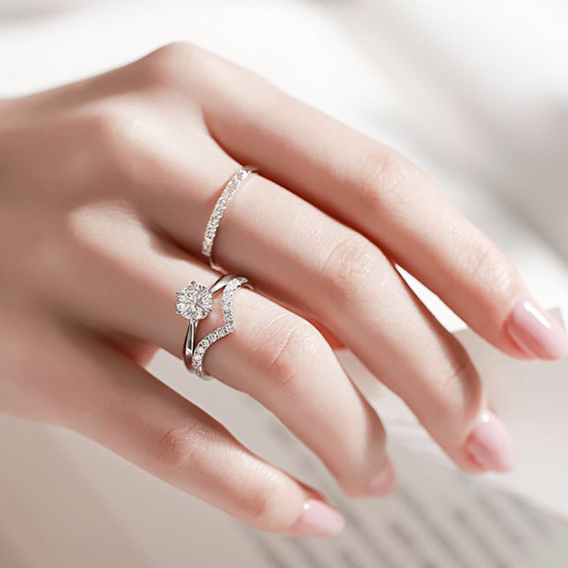 White Zircon Ring