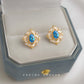 Blue Zircon Enamel Earrings