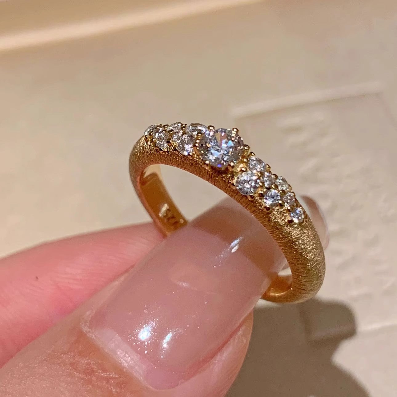 Gold-Tone Gypsophila Ring