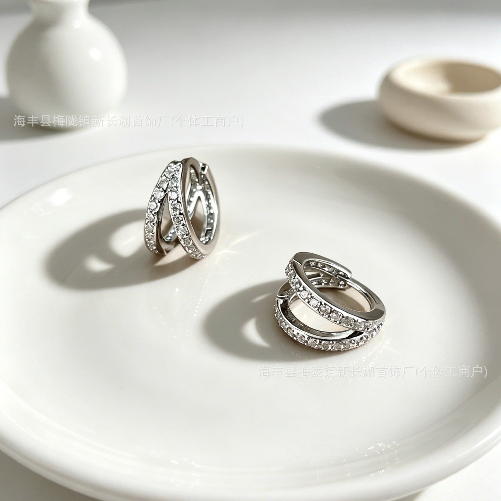 White Zircon Earrings