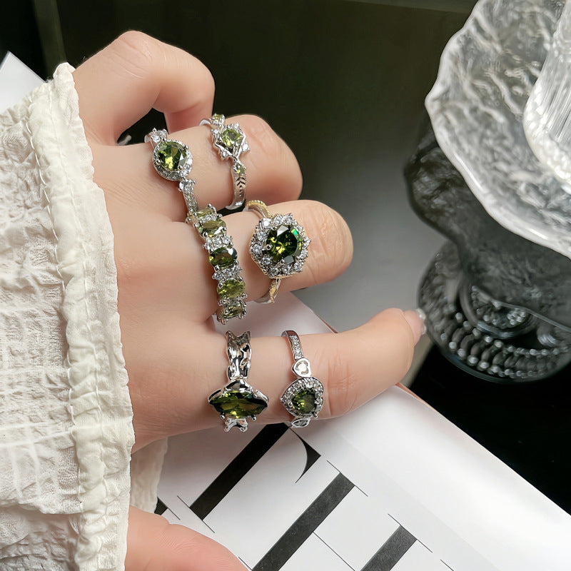 Green Zircon Ring
