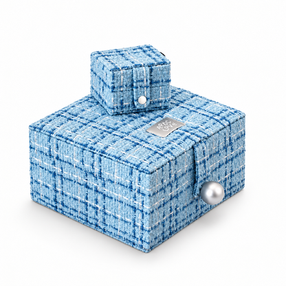Luxe Tweed Jewelry Box Set with Mini Travel Case & Mirror