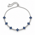 Midnight Blue Blossom Gold-Plated Adjustable Bracelet