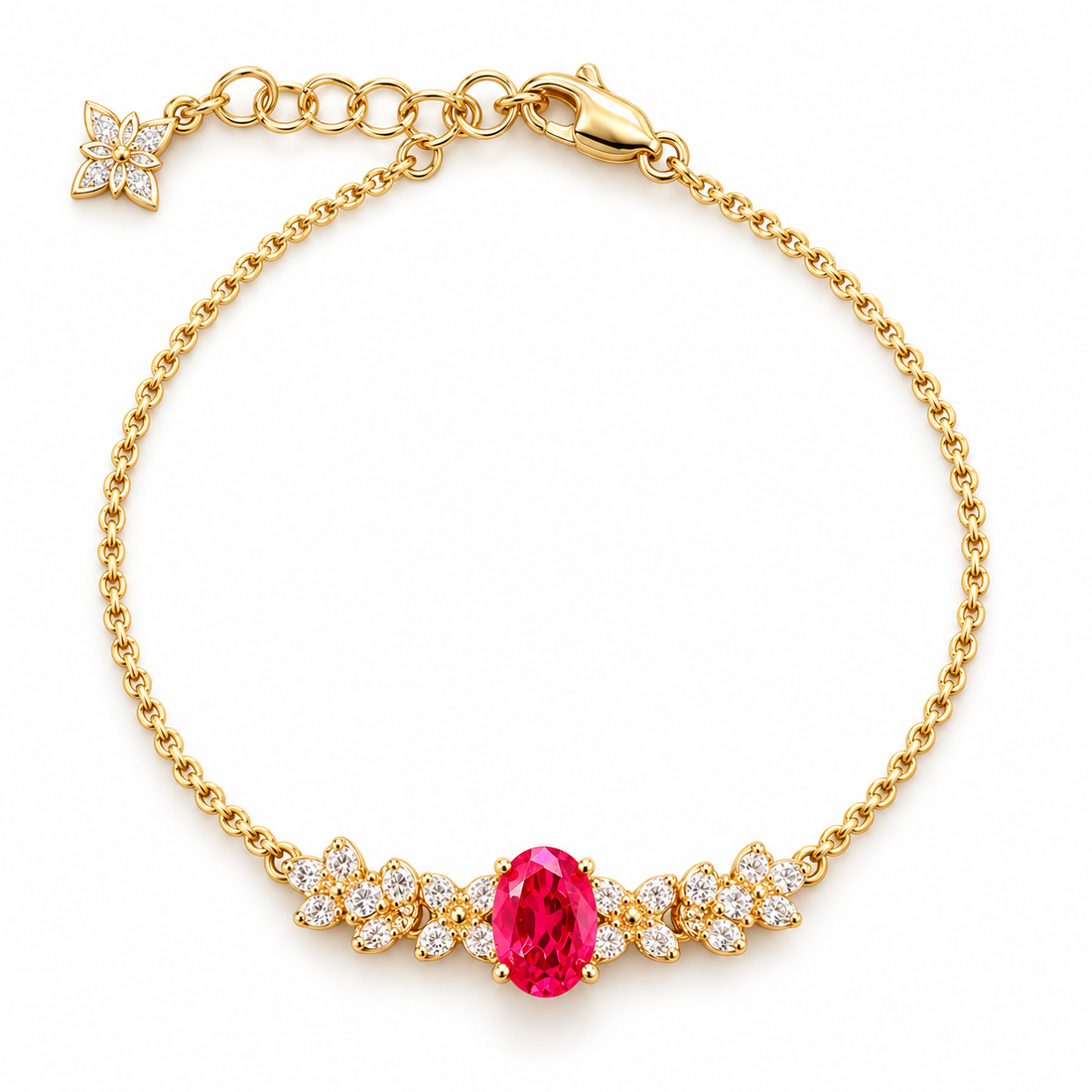 Crimson Fleur 14K/18K Gold-Plated Adjustable Bracelet
