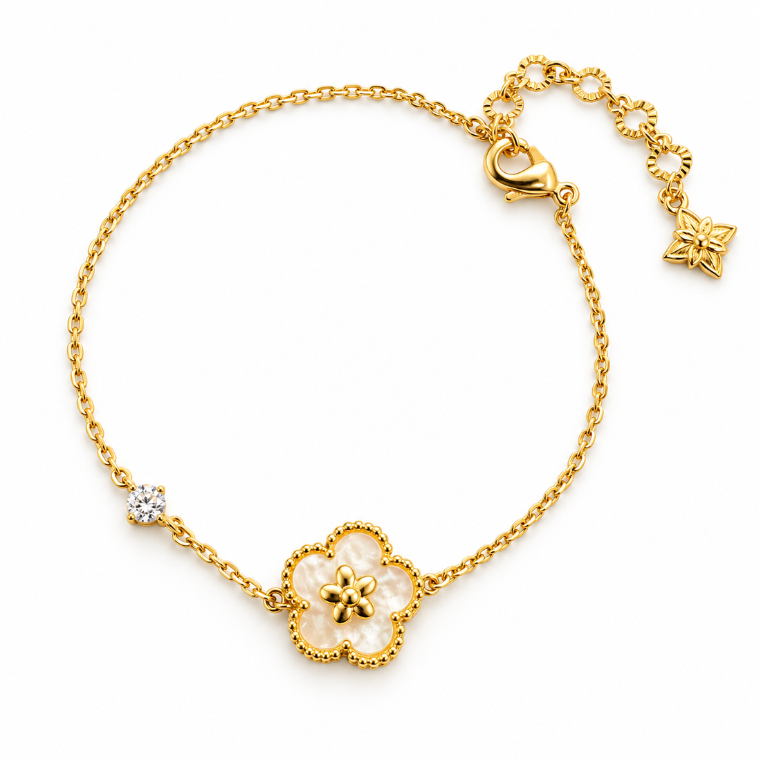 Ivory Blossom 14K/18K Gold-Plated Adjustable Bracelet