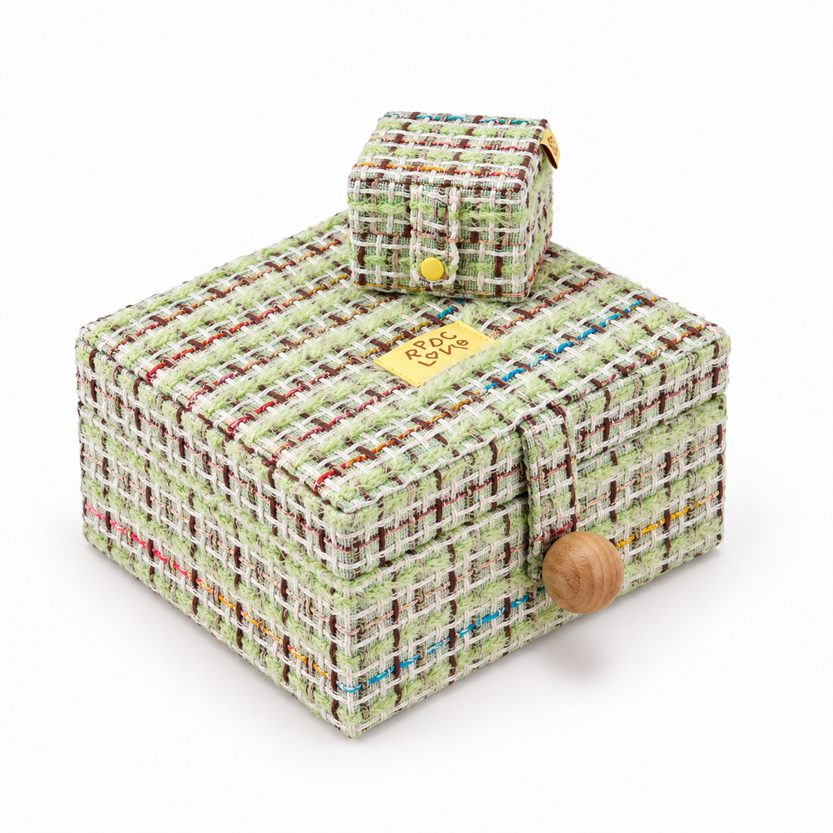 Luxe Tweed Jewelry Box Set with Mini Travel Case & Mirror