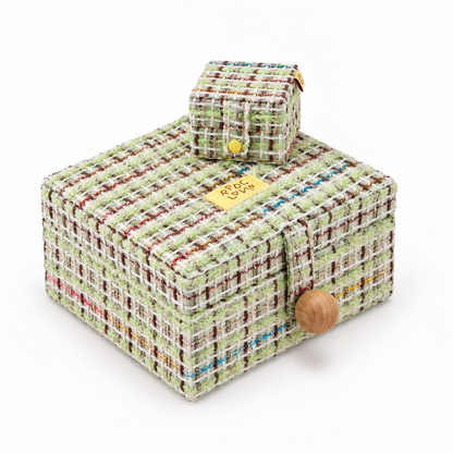 Luxe Tweed Jewelry Box Set with Mini Travel Case & Mirror