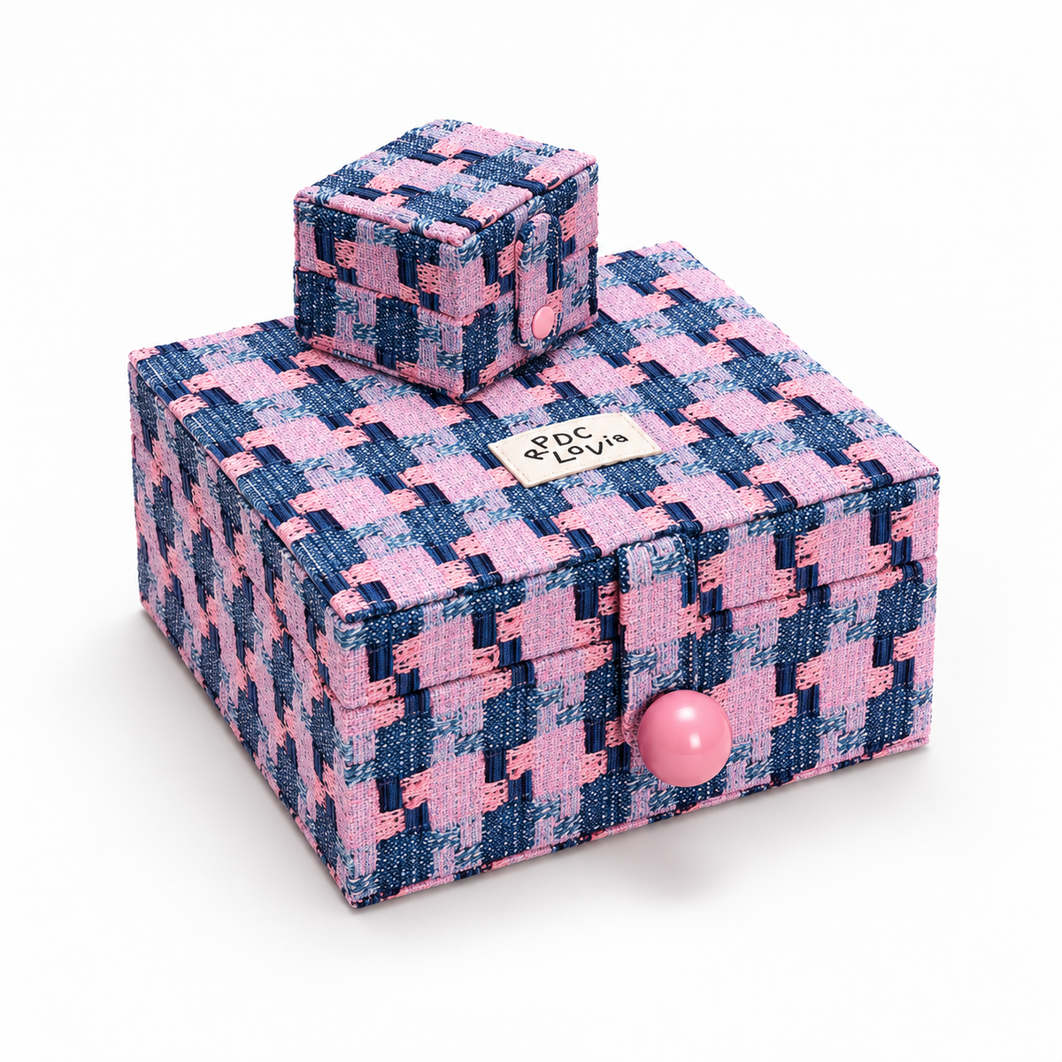 Luxe Tweed Jewelry Box Set with Mini Travel Case & Mirror