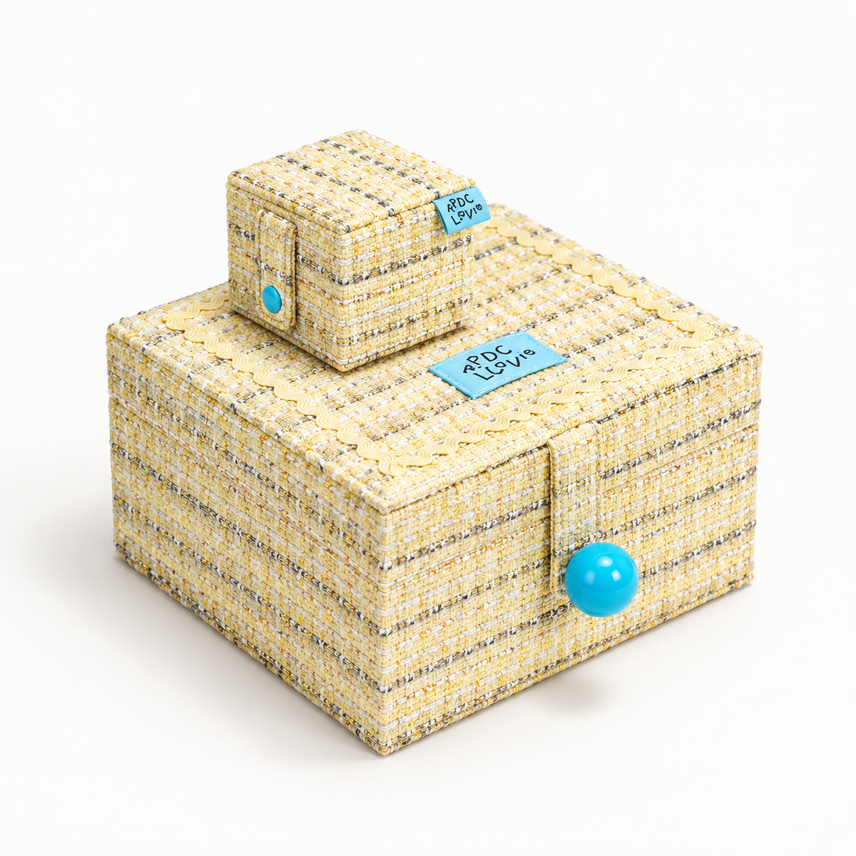 Luxe Tweed Jewelry Box Set with Mini Travel Case & Mirror