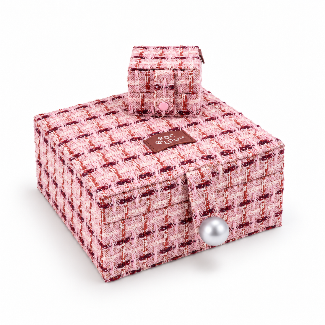 Luxe Tweed Jewelry Box Set with Mini Travel Case & Mirror