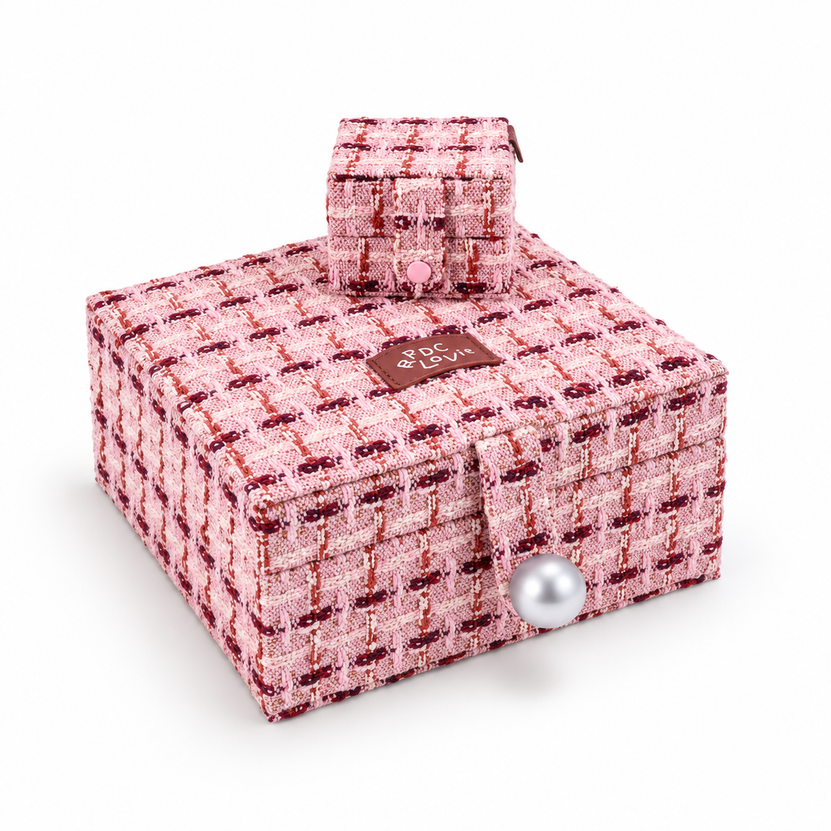 Luxe Tweed Jewelry Box Set with Mini Travel Case & Mirror