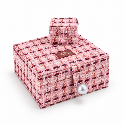 Luxe Tweed Jewelry Box Set with Mini Travel Case & Mirror
