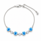 Sky Blue Sparkle Gold-Plated Adjustable Bracelet