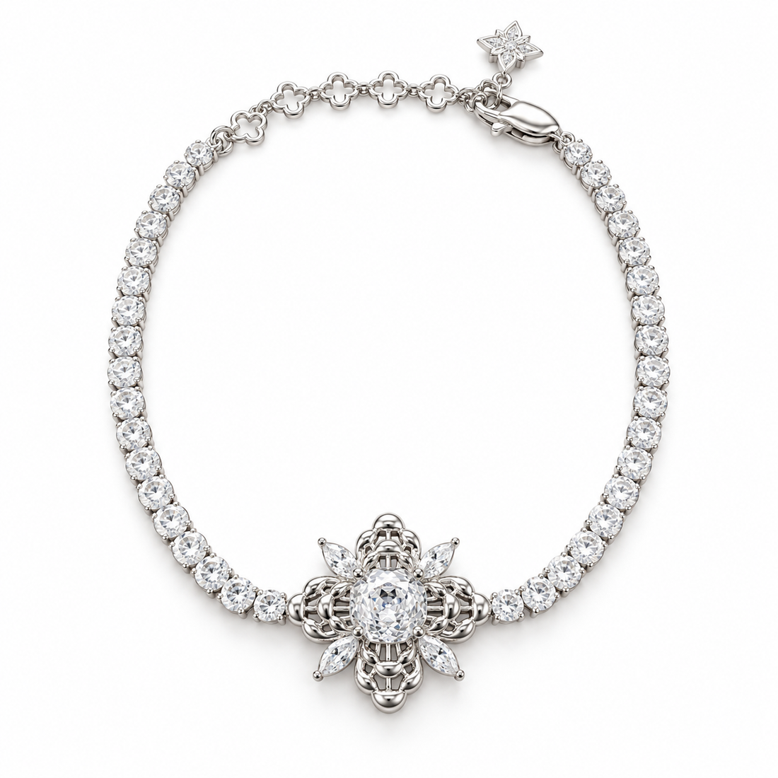 Lace Éclat 14K/18K Gold-Plated Floral Tennis Bracelet