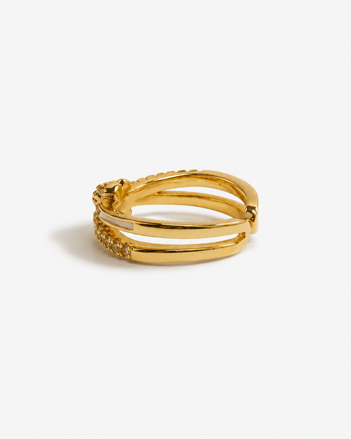 White Mother-Of-Pearl Enamel Ring