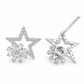 Silver Starlight Sunburst Stud Earrings