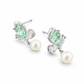 Mint Butterfly Pearl Drop Earrings
