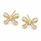 Golden Ribbon Bow Stud Earrings