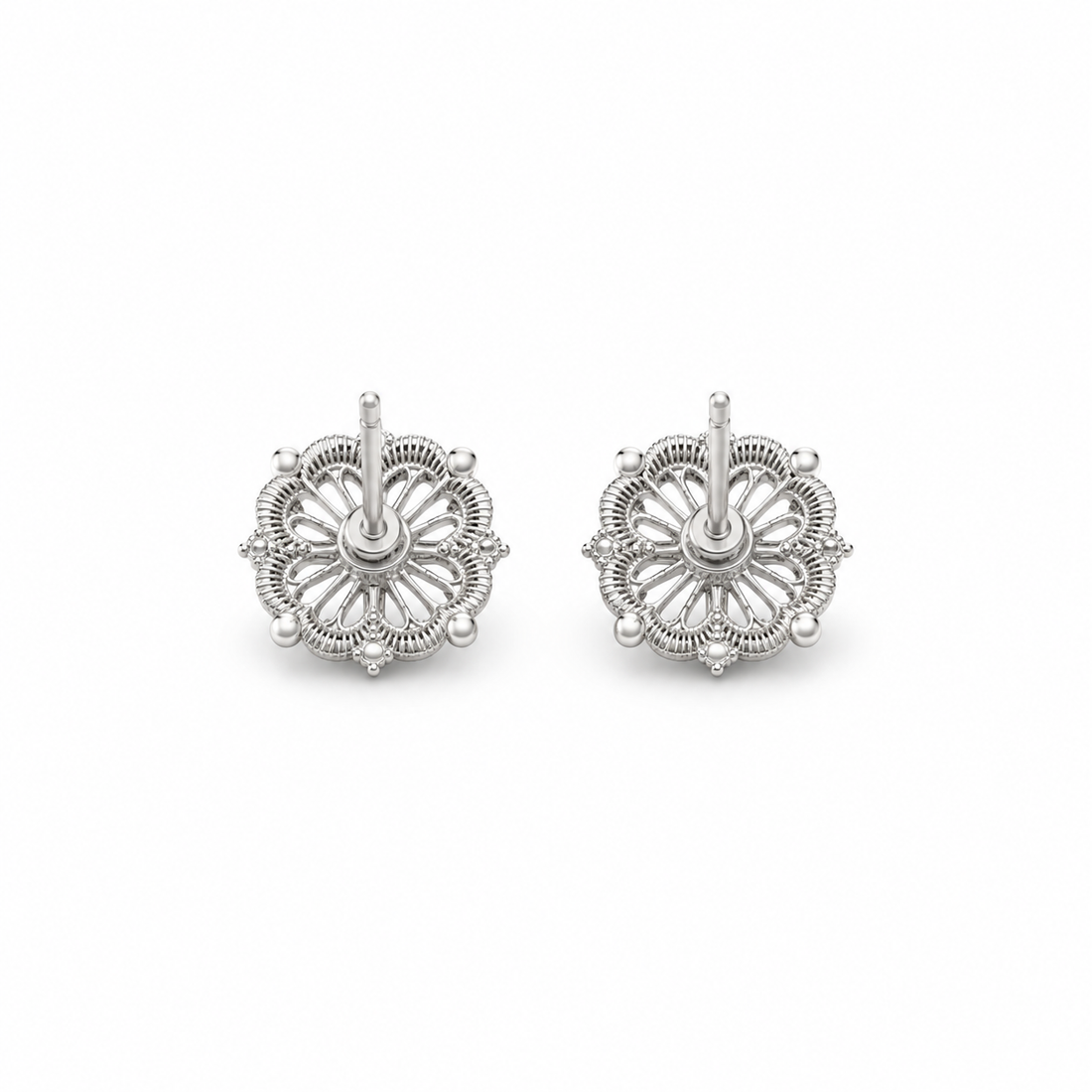 Blush Blossom Pearl Accent Stud Earrings