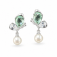 Mint Butterfly Pearl Drop Earrings