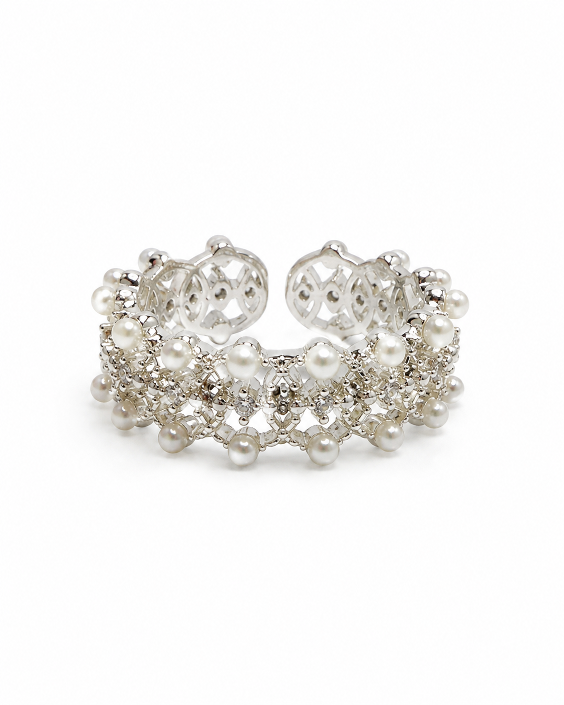 White Pearl Lace Ring