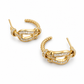 Golden Buckle Link Hoop Earrings