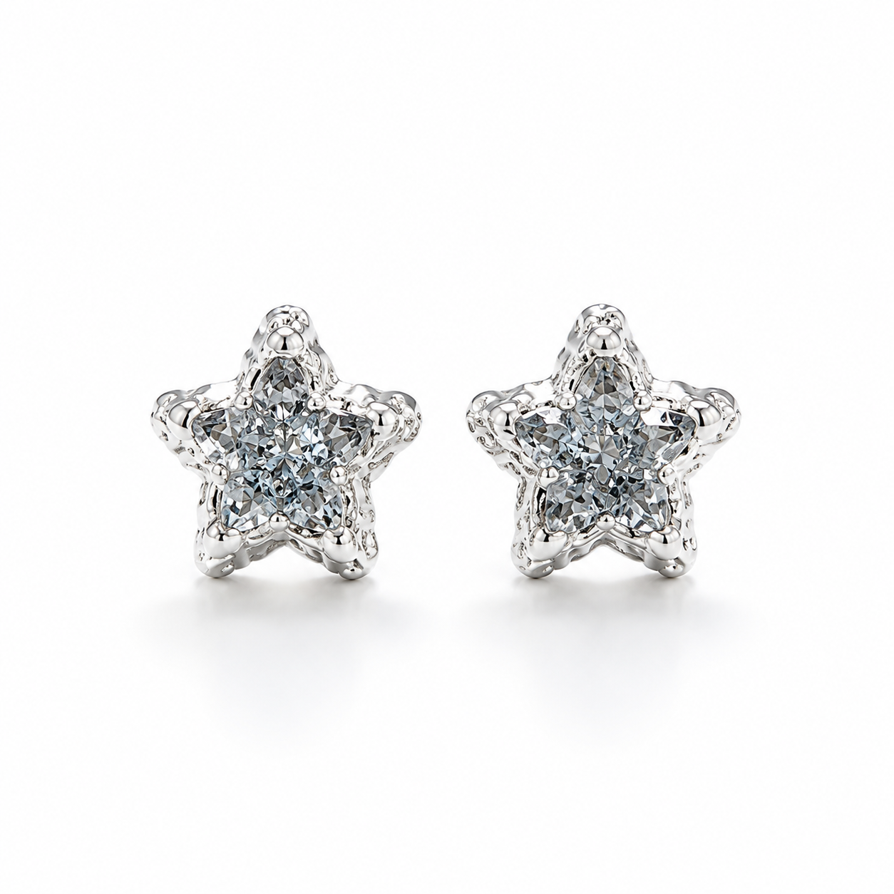 Glass Crystal Star Earrings