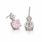 Blush Pink Cushion Sparkle Drop Earrings