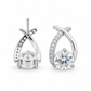 Silver Crossover Solitaire Stud Earrings