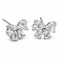 Sparkling Heart & Teardrop Bow Stud Earrings