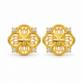 Golden Star Filigree Floral Stud Earrings