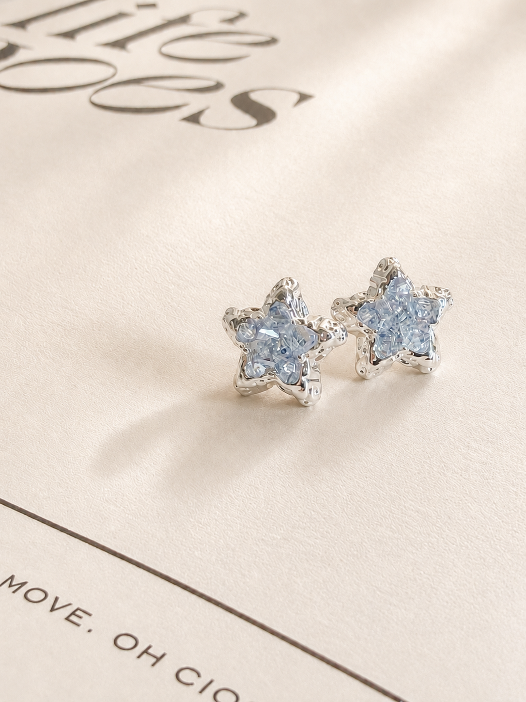 Glass Crystal Star Earrings