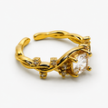 Vine Square Zircon Ring