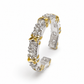 Light Yellow Cross Ring Silver-Tone