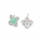 Mint Blossom Floral Stud Earrings