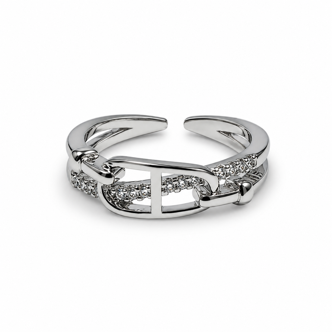 Elegant Silver-Tone Ring