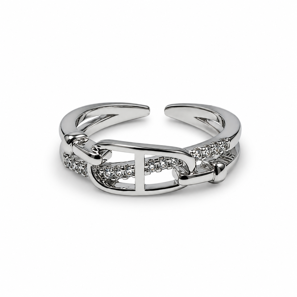 Elegant Silver-Tone Ring