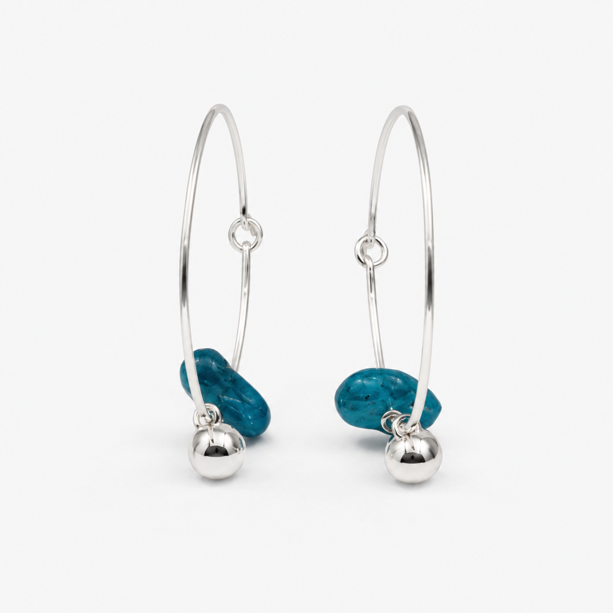 Blue Stone Minimal Earrings