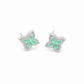 Mint Blossom Floral Stud Earrings