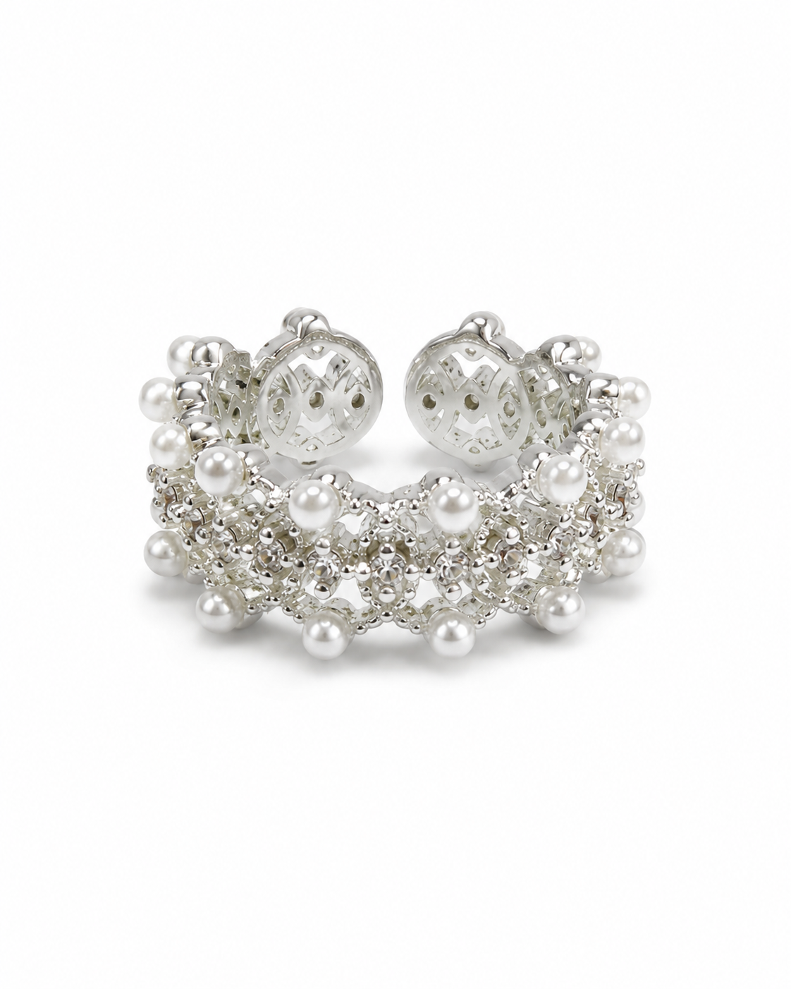 White Pearl Lace Ring