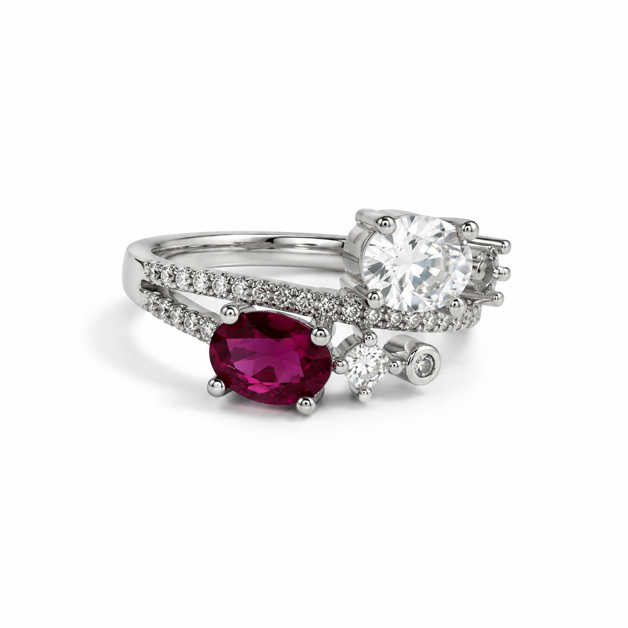 Silver-Tone Flash Zircon Ring